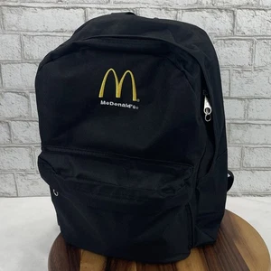 Zaino Mcdonalds logo ricamato tutto nero tela regolabile doppio cinturino - Foto 1 di 11