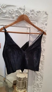 Topshop Silky Blue Summer Crop Top Size 14 - Picture 1 of 4