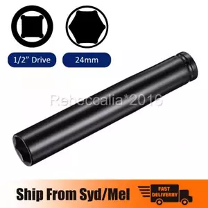 20CM 8inch Deep Long Metric Impact Socket 1/2" Drive 6 Sided Single Hex 24mm - Picture 1 of 7