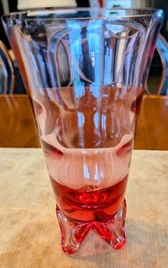 Jarrón MCM VIDRIO TIFFIN ROSA GLICINIA ÓPTICA SUECA - Imagen 1 de 5