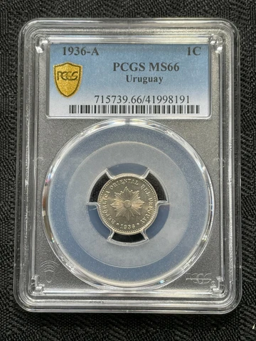 1936-A Uruguay 1 Centesimo PCGS MS66 (4 Available) (1 Coin Only!) Cover