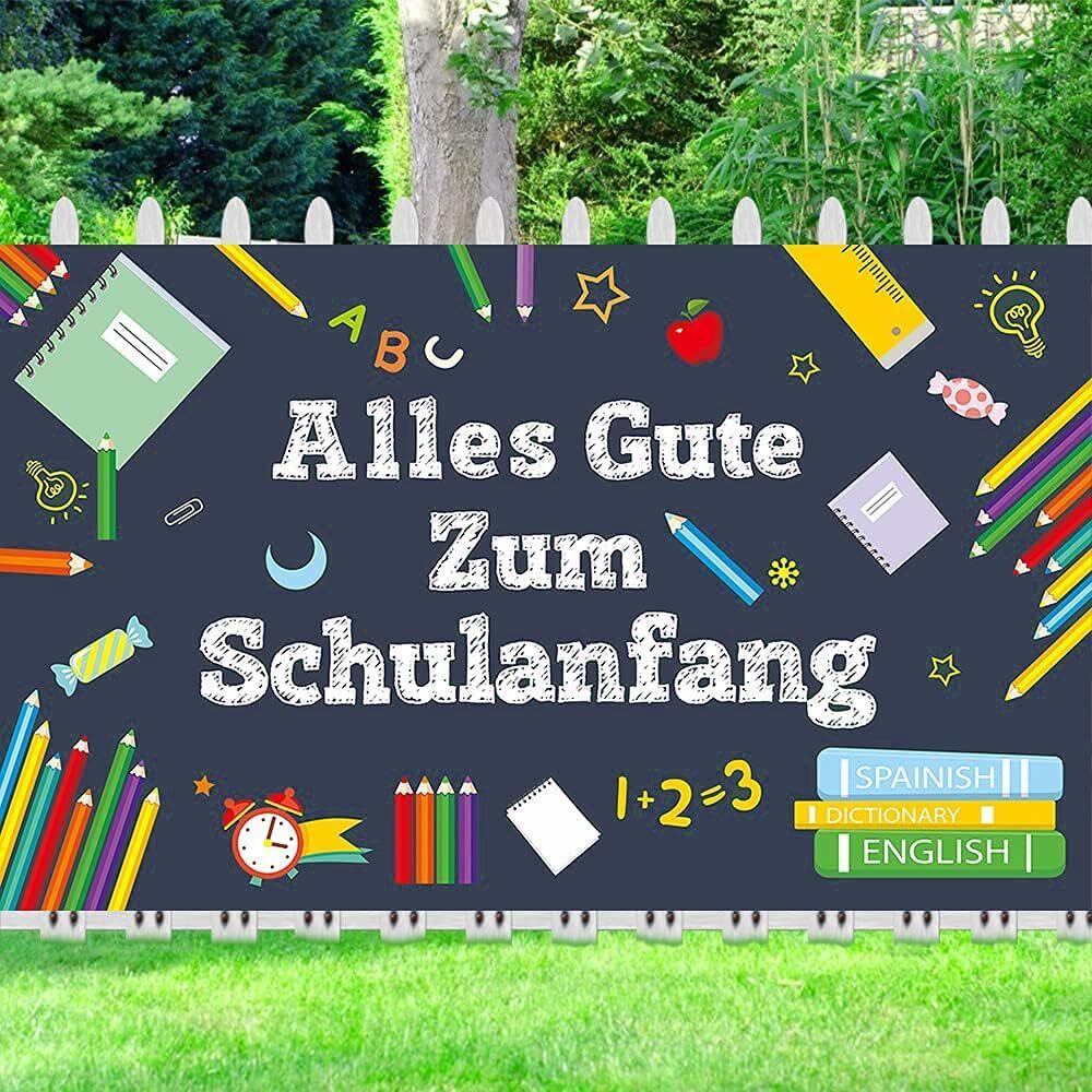 HOWAF Schulanfang Banner Set - Alles Gute Zur Einschulung Dekoration