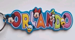Disney Orlando Keychain Key Ring Travel Souvenir Sunshine State Florida Rubber - Picture 1 of 2