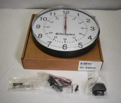 Simplex 6310-9233A 12" Round Sync Wired Analog Clock 120VAC 50-60Hz - Image 1 of 4