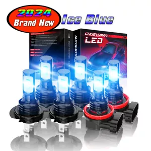 For BMW 328i 2007-2016 6x Bulbs ICE BLUE LED Headlights Hi/Low Beams+Fog Lights - Picture 1 of 24