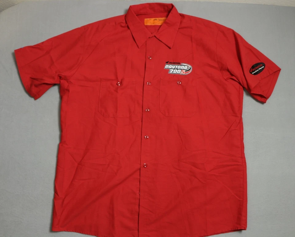 Vintage Honda Racing Dayton 2005 Button Up Shirt Mens XL Red Embroidered - Image 1 of 4