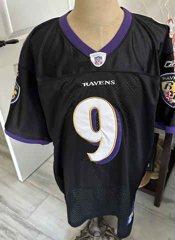 Baltimore Ravens Reebok On Field #9 Steve McNair Black Football Jersey Mens 54 Cover