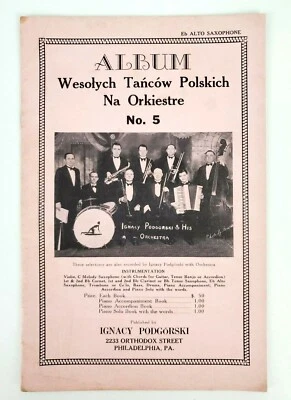 Polish Dance Ignacy Podgorski Song Music Book Alto Saxophone Sax 1936 Vintage - Image 1 of 4