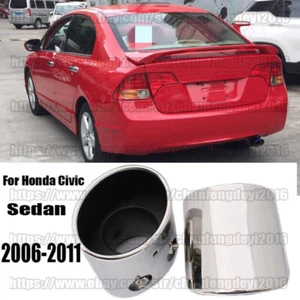 Car Exhaust Muffler Tip Tail Pipe End Trim for 2006-2011 Honda Civic Sedan 8th - Picture 1 of 7