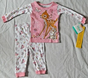 Baby Girls Pajamas Bambi Size 9 & 18 Months Sleepwear NEW Thumper Sleep Outfit - Picture 1 of 12