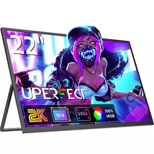 UPERFECT 22 Inch 2K Gaming Monitor Larger Screen with Stand &VESA Wall Mountable - Picture 1 of 11