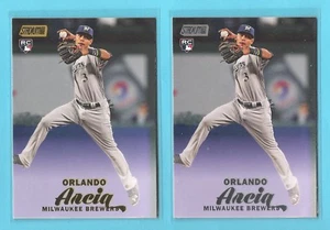 Orlando Arcia 2017 Stadium Club Rookie Lot Base und Black Brewers - Bild 1 von 2