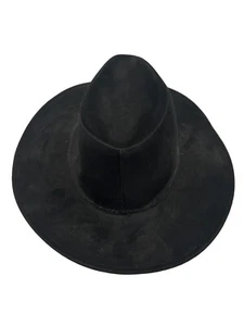 HENSCHEL BLACK LEATHER Suede COWBOY HAT Size Small Men's Western Distressed - Picture 1 of 4