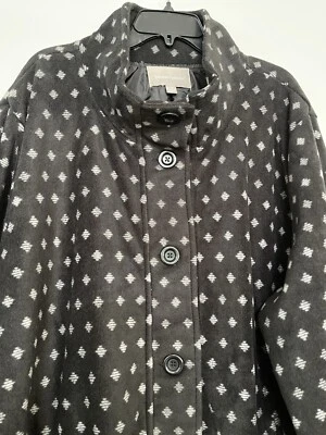 Abrigo para mujer Woman Within 4X negro diamante nuevo sin etiquetas polar cuello embudo oscilante Foto 1 de 4