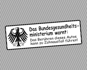 Zahnausfall ACHTUNG Warnung Aufkleber Auto Sticker Shocker JDM Tuning FUN CAR  - Bild 1 von 2