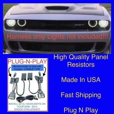 Adaptador de arnés de conversión de faros Dodge Challenger 2008-2014 para 2015-2023 Foto 1 de 2