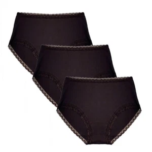 Baumwoll Lycra mit Spitzenbesatz Damen Höschen - 3er Pack - Bild 1 von 3