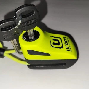 URBAN SECURITY UR955Y bloqueo de disco motocicleta SCOOTER BLOQUEO DE RUEDA BLOQUEO ANTIRROBO - Imagen 1 de 4