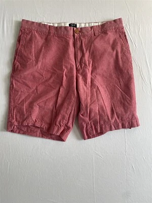 Pantalones Cortos para Hombres J.CREW 36x9.5" Rojo Cambray Frente Plano Gramercy Chion Foto 1 de 4
