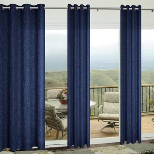 Navy Blue Curtains 84 Inch Length for Living Room 2 Panels Set Window Treatments - Picture 1 of 8