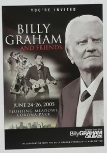 Echte postkartenähnliche Einladung zu Billy Grahams letztem Kreuzzug--2005 NYC! - Bild 1 von 2