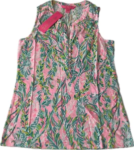 Lilly Pulitzer Essie Top Womens Size XS Multicolor Unicorn Of The Sea Sleeveless - Picture 1 of 13