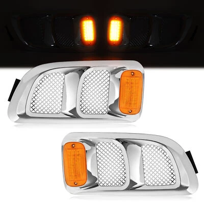 Pair Hood Side Vents Silvery Air Intake Trim Fit 1997-2009 Sterling Truck Foto 1 de 4