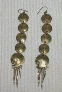 Boho Style Peruvian Coin Dangle Earrings B-126 - Picture 1 of 6