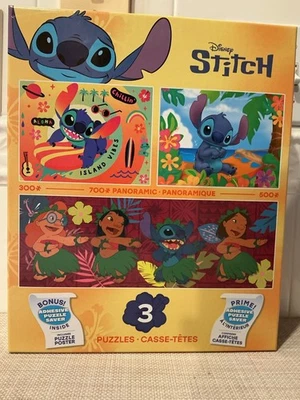 Lilo and Stitch Puzzle Disney Ceaco 3 Jigsaw Puzzle 300 500 700 Pc Set Sealed - Image 1 of 4
