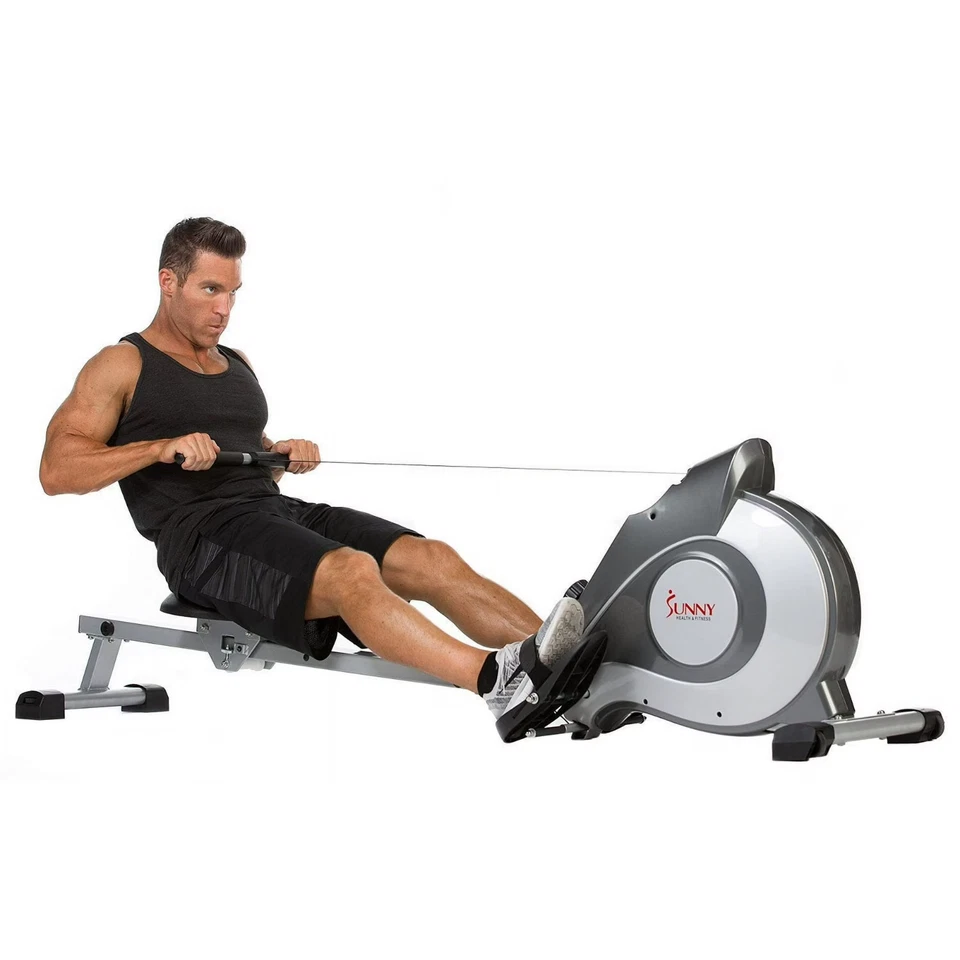 Sunny Health Fitness Magnetic Rowing Machine Rower with LCD Monitor