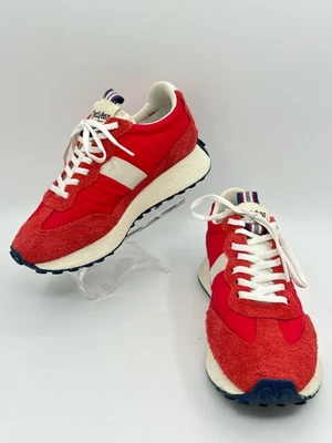 SEAVEES Size 7.5 Candy Apple red white Women Acorn Trainer Suede Nylon Sneakers - Image 1 of 4