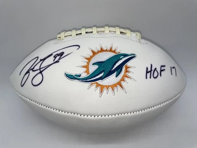 Jason Taylor Autografiado Miami Dolphins Logo Fútbol con Salón de la fama - Testigo de la JSA Foto 1 de 4