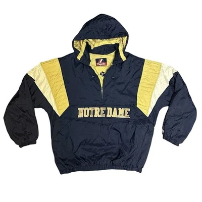 Notre Dame Fighting Irish Majestic Quilted 1/4 Zip Pullover Jacket Mens Size XXL - Image 1 of 4