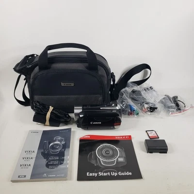 Canon Vixia HF R11 HD Camcorder Black With Cords Charger SD Card Case Tested  - Image 1 of 4