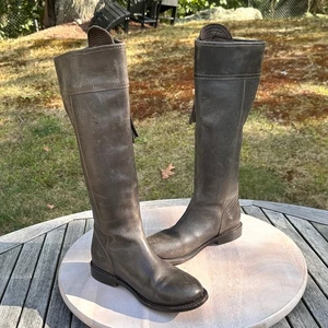 Aerosoles Anouk Mid-Calf Boots Women Size 8.5 Distressed Gray Leather Comfort - Picture 1 of 15