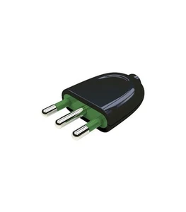 Italiana enchufe 2P+T 16A S17 Negro Salida de cable recta - Picture 1 of 1