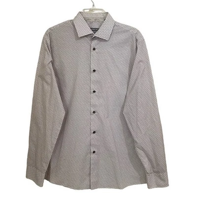 Geoffrey Beane 男式 L 码 16 34/35 修身版型无皱正装衬衫白色 — 第 1/4 张图片