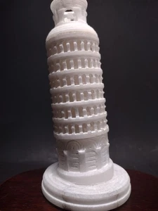 5,5 Zoll geschnitzter Stein, Alabaster Statue Schiefer Turm von Pisa, Pisa Italien - Bild 1 von 14