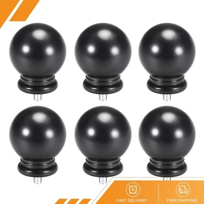 6件装窗帘杆尖头塑料末端49毫米x34毫米黑色 — 第 1/4 张图片