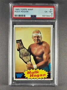 Tarjeta de novato 1985 Topps WWF #1 Hulk Hogan RC PSA 6 - Imagen 1 de 2
