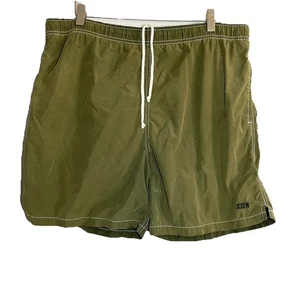 J Crew Sport Herren Gr. M grün Badeshorts Badehose Mesh gefüttert Kordelzug Taschen - Bild 1 von 16