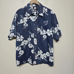 Reyn Spooner Washington Nationals Shirt Extra Large Aloha Hawaiian Floral Mens - Picture 1 of 7