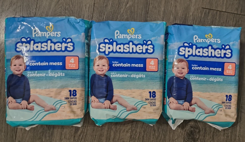 Lote de 3 salpicaduras Pampers talla 4 Foto 1 de 1