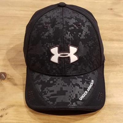 Under Armour Hat Size L Black Camo Y2K Flex Stretch Fitted - Image 1 of 4