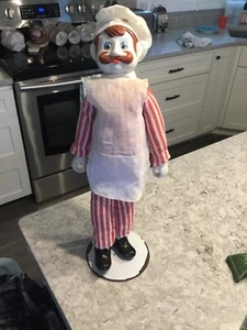 Italian Chef Doll Porcelain With Mustache  Vintage - Picture 1 of 6