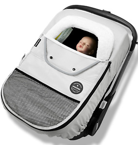 Housse de siège auto hiver pour bébé housse de porte-bébé avec fermetures à glissière et bord élastique voiture
