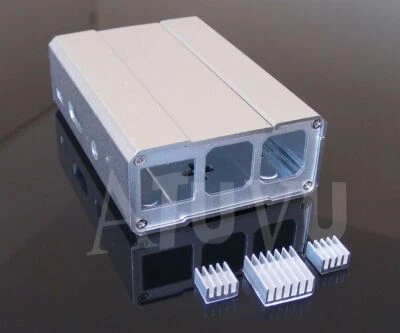 Boitier Metal ALU + 3 dissipateur Thermique Aluminium Raspberry Pi 2 3 RP2 RP3 - Photo 1/4