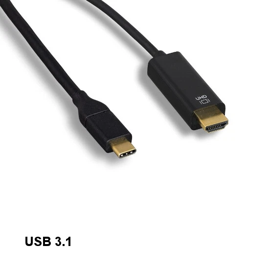 KNTK 3' USB 3.1 Type C to HDMI 4K Cable for SmartPhone HDTV Display Laptop PC - Image 1 of 1