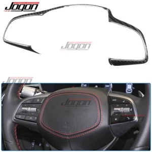 Cubierta de borde de decoración lateral de volante de carbono real para Genesis G70 IK 2019-24 2025 - Imagen 1 de 11