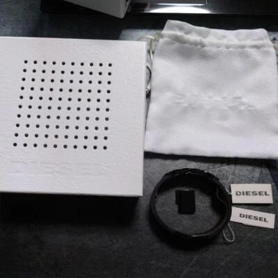 Diesel Black Leather Bracelet - Stylish Logo - Used Condition - Unique Design - Image 1 of 4